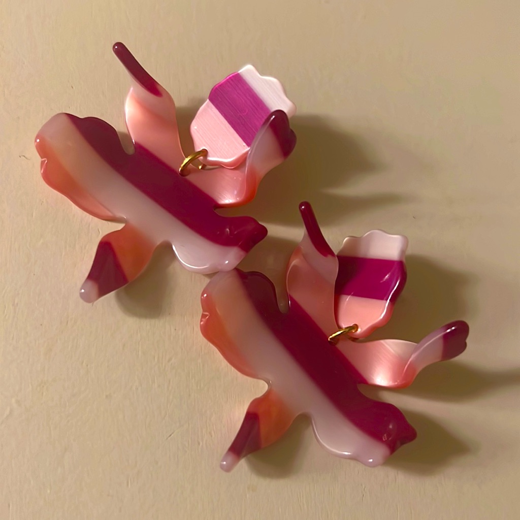 Lele Sadoughi Paper Lily Earrings Nwot